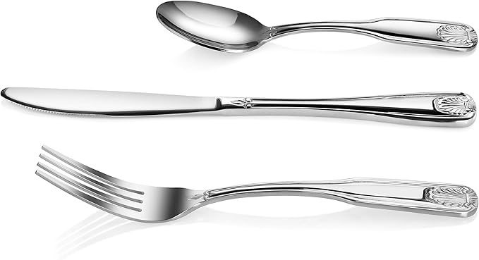 New Star Foodservice 58901 Shell Pattern, 18/0 Stainless Steel, 36 piece Flatware Set