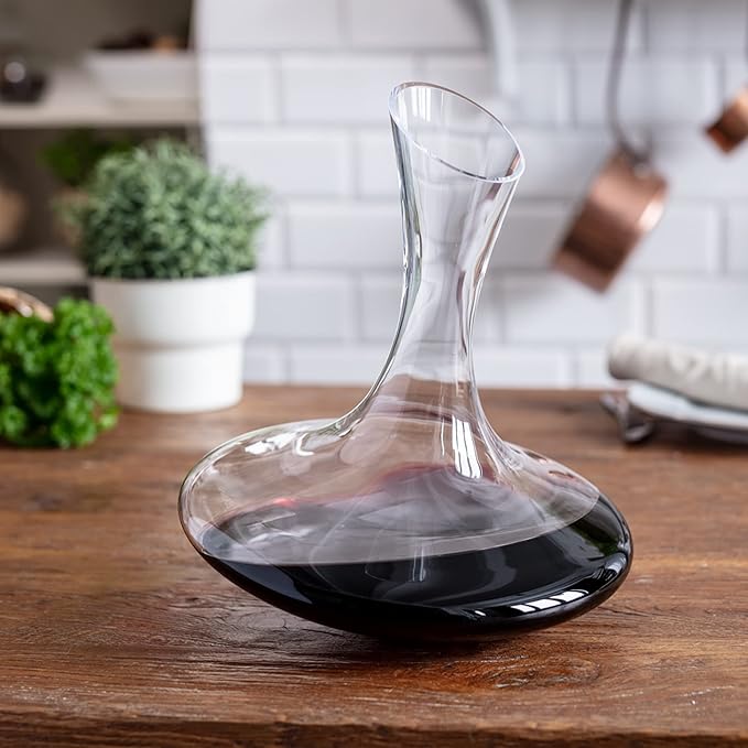 KROSNO Red Wine Decanter Carafe Glass | 60.9 OZ | Avant-Garde Collection | Perfect for Home, Restaurants and Kitchen Unit | Glass Water Jug, Large Wine Decanters and Carafes