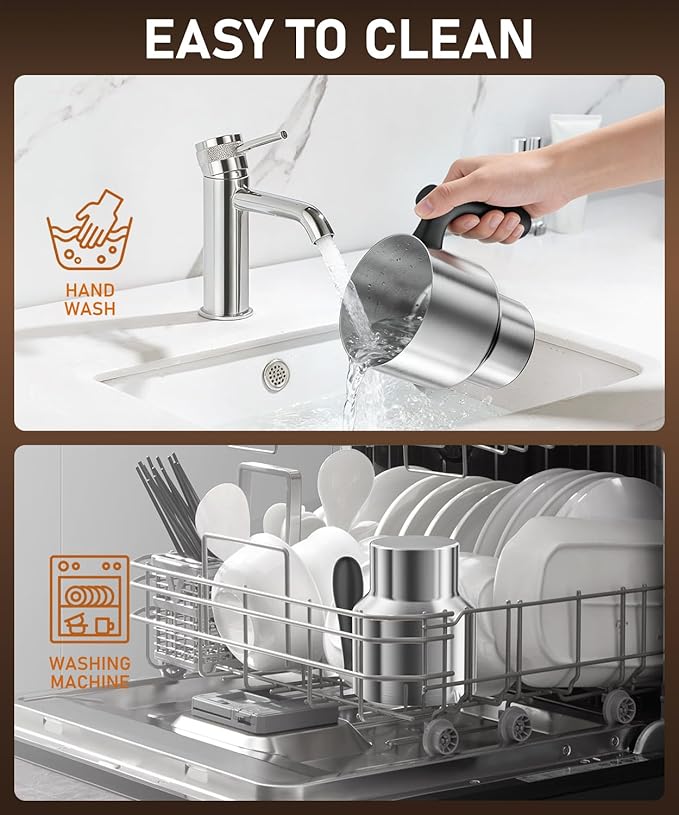 Milk Frother Automatic, Electric Milk Frother and Steamer Removable Dishwasher Safe, Electromagnetic Heating, for Latte, Cappuccino, Chocolate Milk, Hot & Cold Foam,