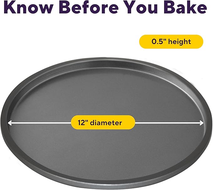 Wilton Silver Non Stick 12 in. Pizza Pan, Cold-Rolled Steel Bakeware, Made without PFAS