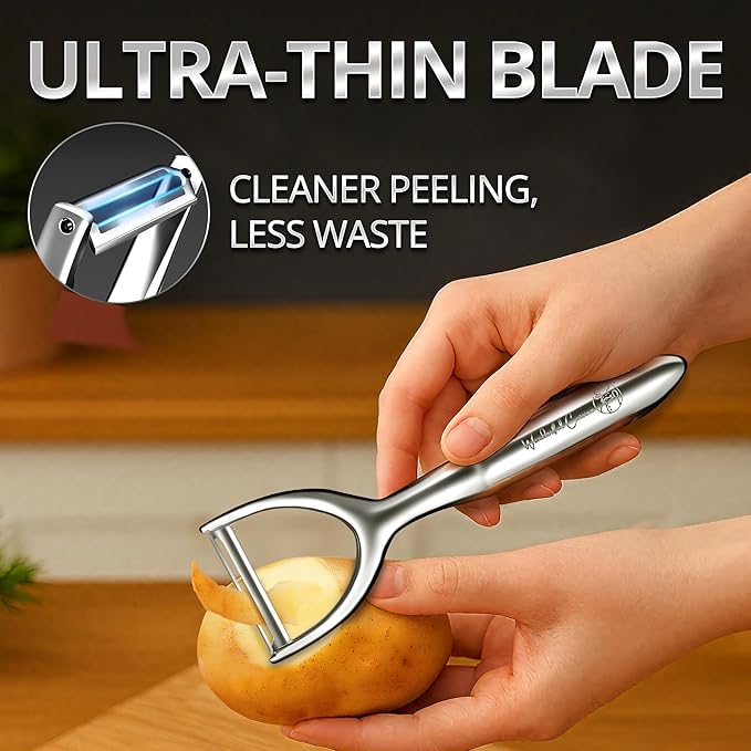 Premium Stainless Steel Y-Peeler – Heavy Duty Vegetable & Fruit Peeler for Potatoes, Carrots, Apples – Ergonomic Handle, Dishwasher Safe