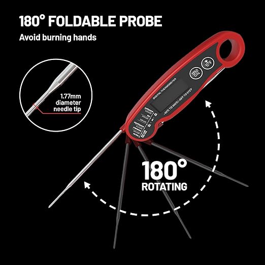 𝟮𝟬𝟮𝟱 𝙐𝙥𝙜𝙧𝙖𝙙𝙚𝙙 Instant Read Digital Meat Thermometer by puxyblue - 2 Pack Waterproof & Super Fast Food Thermometer Widely Used for Indoor & Outdoor Cook, Grill, Bake, BBQ, Candy Making