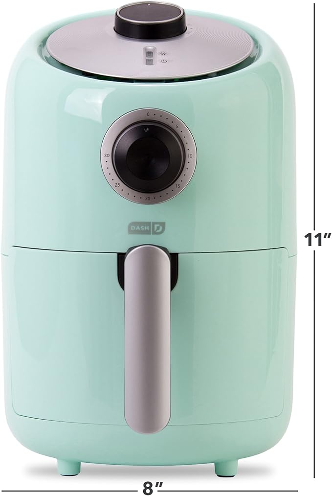 Dash Compact Air Fryer - Healthy Cooking with Auto Shut-Off Feature, Adjustable Temperature Control & Nonstick Fry Basket - Has AirCrisp® Technology - 2 Quart - Aqua