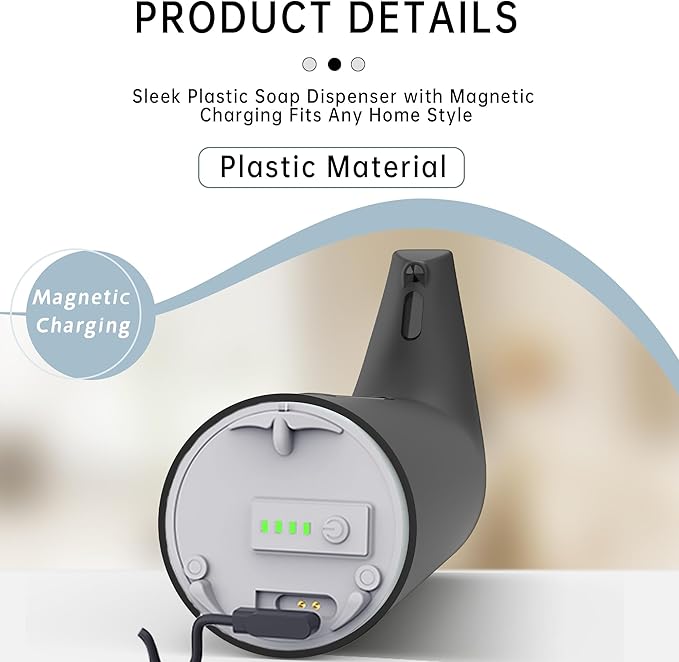 Automatic Soap Dispenser Touchless,400ML Hand & Dish Countertop Electric Liquid Rechargeable Dispenser with Sensor,Modern 4 Gear Adjustable Waterproof Kitchen Auto Soap Pump（Black）