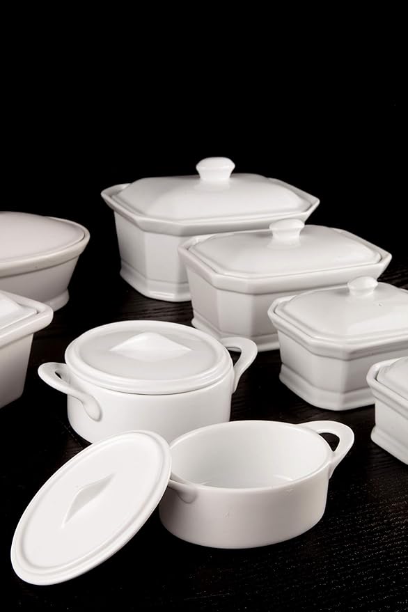 Cosy & Trendy rh46635 Pate Terrine with Ceramic Lid, White, 20 x 14.5 x 8.5 cm