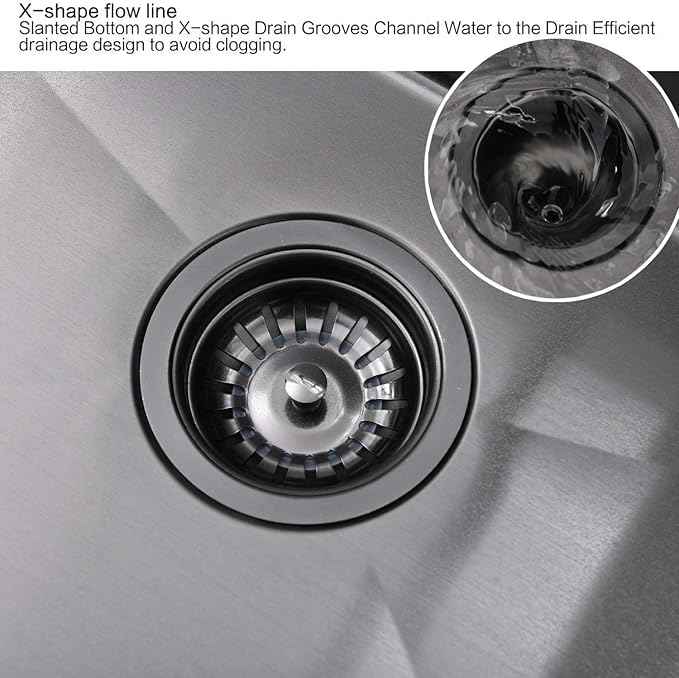 30 Inch Black Drop in Kitchen Sink Workstation -VOKIM 30 x 22 - Inch Drop in sink 16 Gage Stainless Steel TopMount sink Single Bowl 10'' Deep Kitchen Sink with Cutting Board