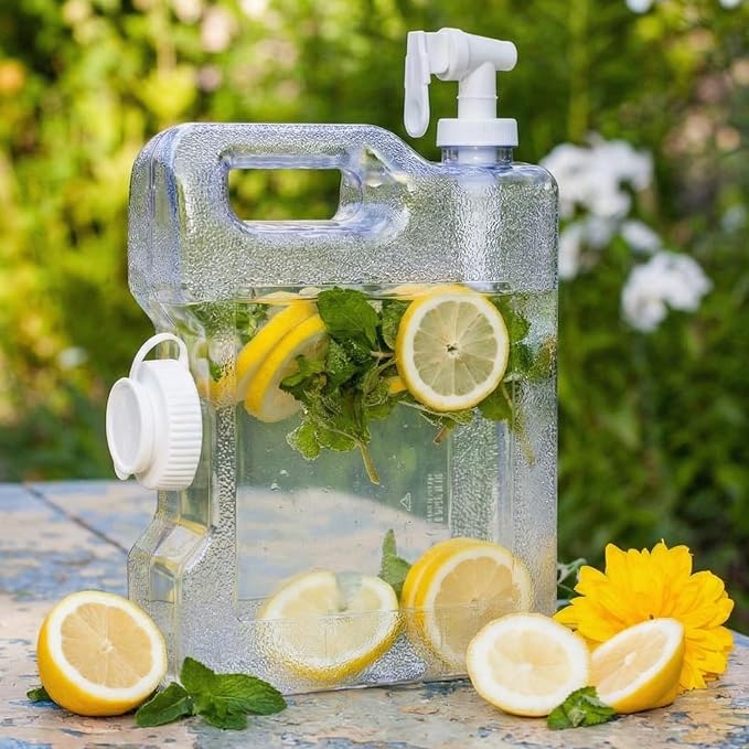 Funnymoom 6 Pcs Drink Dispenser for Fridge Refrigerator Plastic Reusable Water Dispensers Bottle with Spigot Bpa Free for Party Outdoors Home Office Activities(blue, 0.8 Gallon)