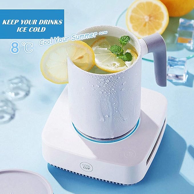 Desktop 2in1 Coffee Warmer Cup Cooler, 131℉ - 46℉ Heating and Cooling Beverage Plate for Coffee Tea Water Milk Beer Cocoa