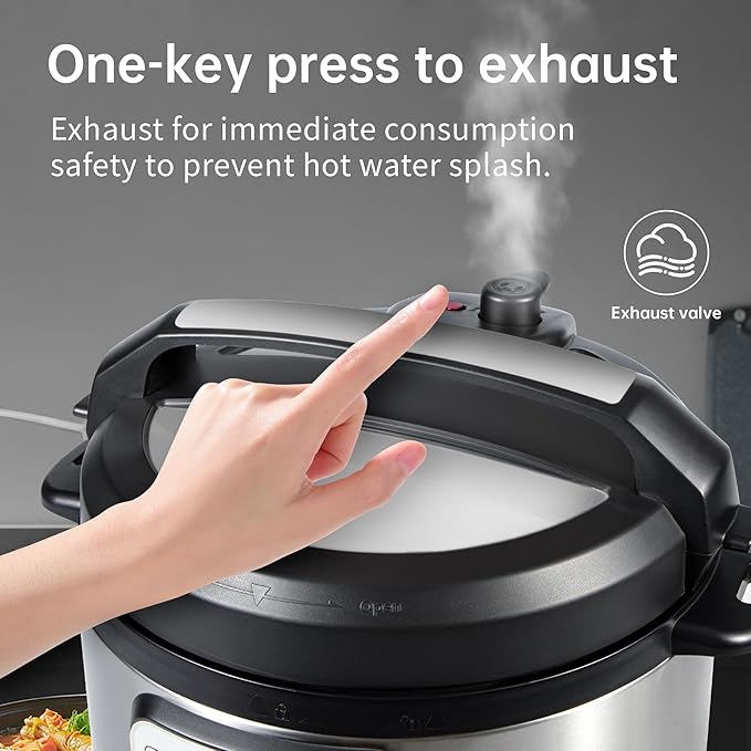 KINGBULL 12-in-1 Electric Pressure Cooker, Instant Multi-Use Non-Stick Pot, Slow Cooker, Rice Cooker, Steamer, Sauté, Yogurt Maker, Warmer &Delay Start,LED Screen& Manual(8QT)