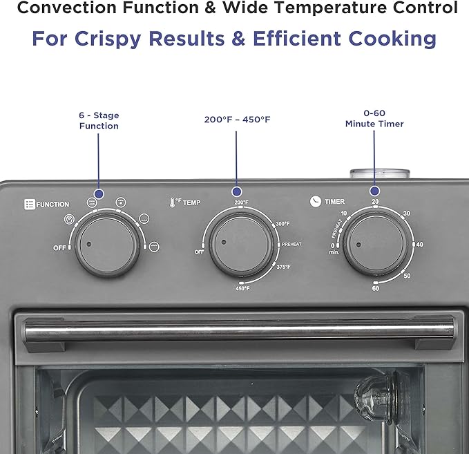 Magnavox Home, 16.5 qt Air Fryer Oven, With Steam Infusion, Black
