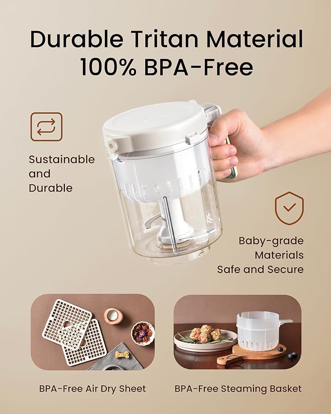Pet Fresh Maker - Food Processor with Recipe for Dog Treats, DIY Cat Churu, Crunchy Treats, 10 Types of Homemade Pet Foods for Dog Birthday,7-in-1 Cooking Machine with Easy One-Step Touch Panel