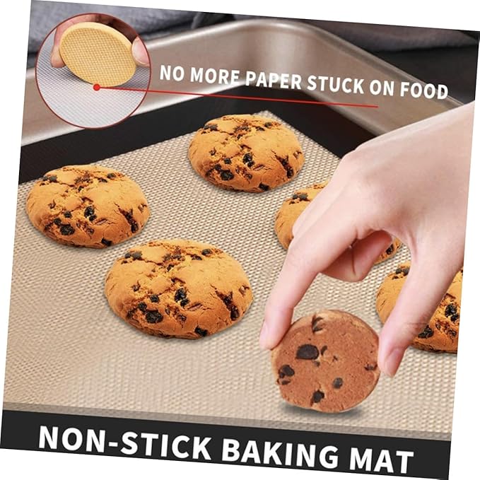 Cabilock 4pcs Silicone Baking Mats Nonstick Oven Liners for Cake Pastry Cookie Baking Easy to Clean for Roasting Meat and More