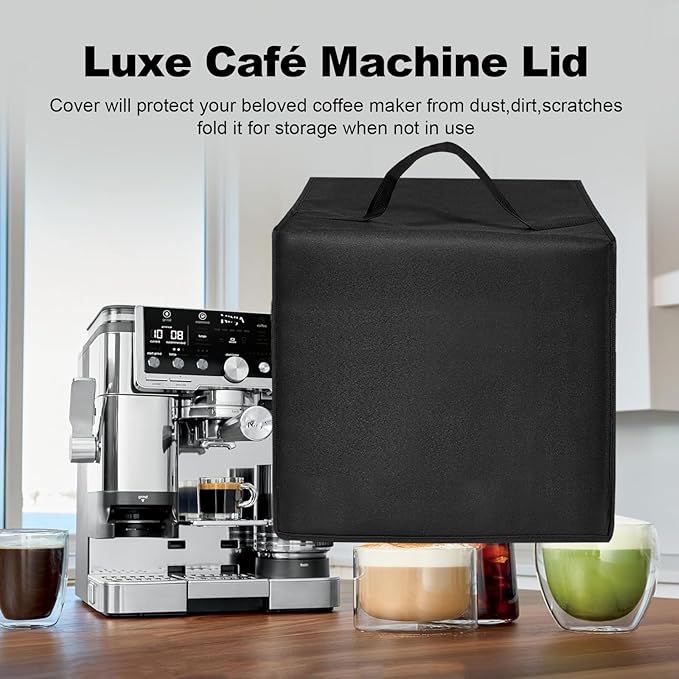 Espresso Machine Dust Cover for Ninja Luxe Café Pro Series ES701/ES601CY/ES601GM Drip Coffee Maker, Luxe Café Machine Lid,Heavy Duty Waterproof Antistatic Nylon Covers Case (Black)
