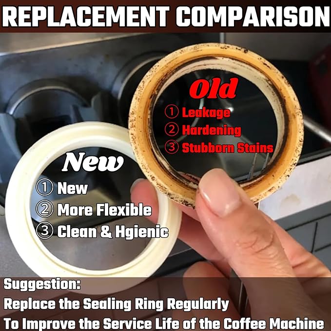 54MM Silicone Steam Ring 2PCS，Brevilles Gasket Replacement for Breville Espresso Machine Parts Breville Espresso Machine Accessories 878/870/860/840/810/500/450 and Sage 500/870/875/880/810/878
