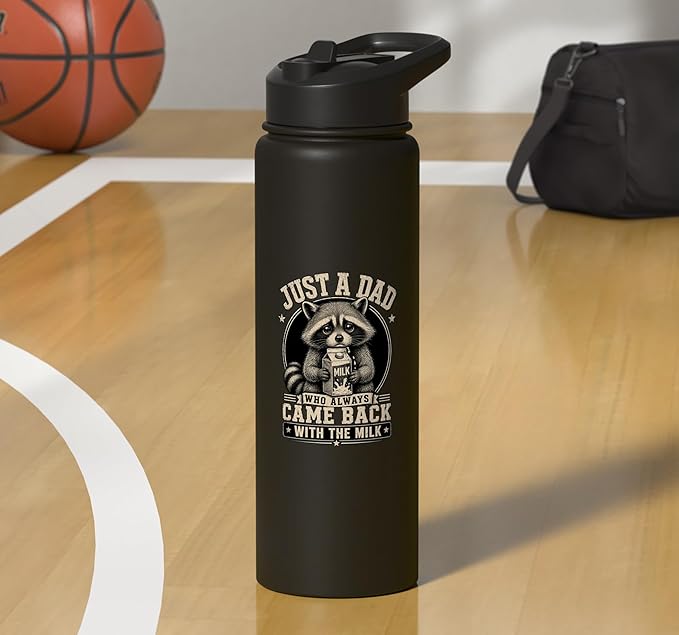Just A Dad Who Always Came Back With The Milk Fathers Day Stainless Steel Insulated Water Bottle