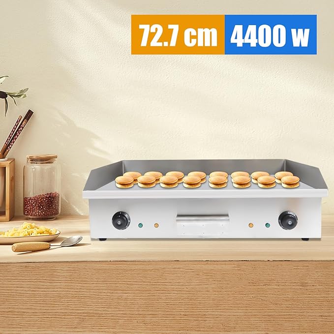 Electric Griddle, Electric Flat Top Griddle Non-Stick Teppanyaki Grill For Stir-Fry Omelets Pizza Pancakes Bacon, Adjustable Thermostatic Control 110V 4400W 29"