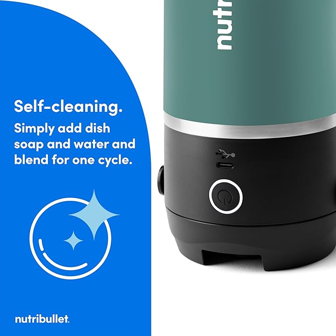 nutribullet Flip Portable Blender with Insulated Cup, Eucalyptus, NBPB50350EUC