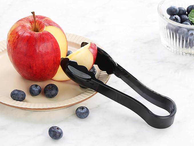 New Star Foodservice 35698 Utility Tong High Heat Plastic, Scalloped, 6 inch, Black, Set of 12