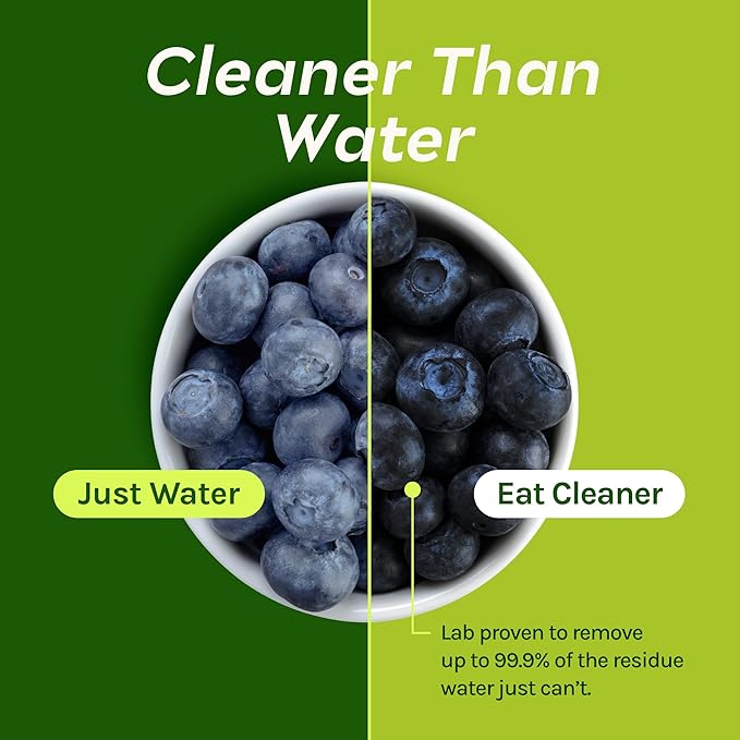 CleanBoss Eat Cleaner Triple-Action Fruit & Veggie Wash (12 oz, Pack of 3) + 64 oz Refill Jug - Removes Harmful Residue - Keeps Produce Fresh Up to 5X Longer - Vegan, Gluten Free