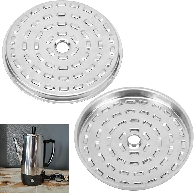 2 Pcs 44199 Stainless Steel Percolator Basket Lid Cover Fits for Pr-esto 12-Cup 0281103 0281105 0281104 Coffee Percolator