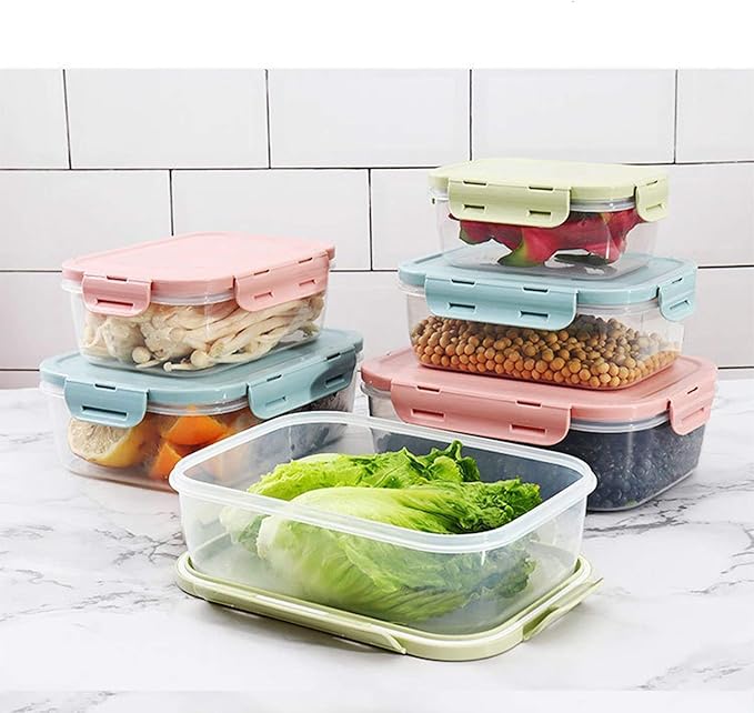 Food Storage Containers with Airtight Lids - Plastic Meal Prep Containers - Lunch Containers, Microwave, Dishwasher,and Freezer Safe (Pink)