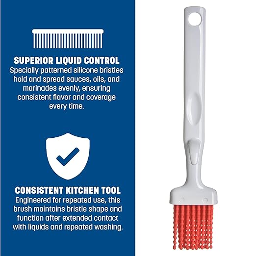 SPARTA Silicone Basting Brush, Pastry Brush for Cooking and Baking in Home and Commercial Kitchen, 2" Wide, 1 Count, Red