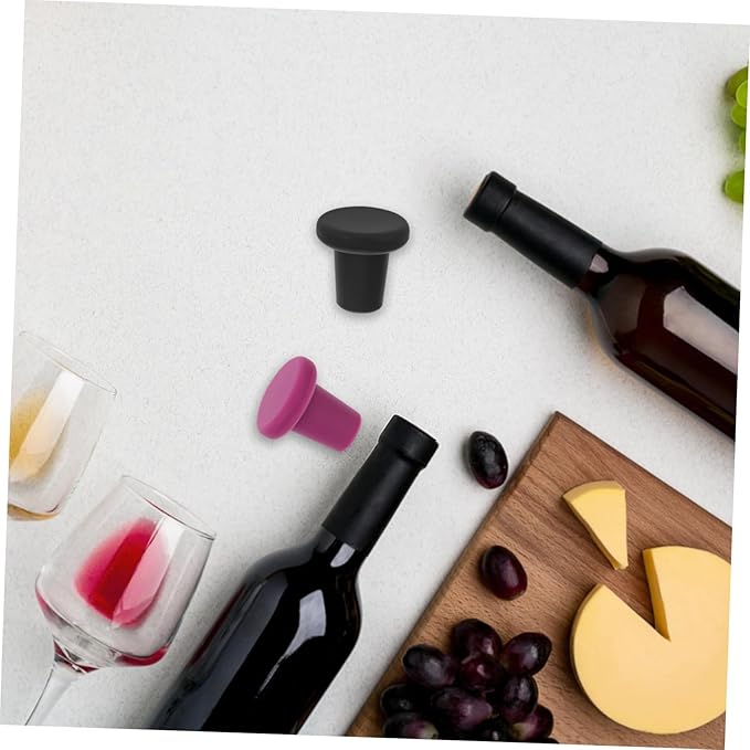 OUNONA 12pcs Silicone Wine Stoppers Bottle Seal Plugs for Beverage Bottles Airtight Closure Cracking for Wine Juice More