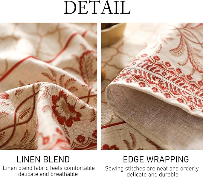 ISAENNE Designer Linen Floral Tablecloth Rectangle,Pale Yellow Elegant Farmhouse Indoor Table Cloth,Durable Decor Tablecloths for Dining Kitchen Thanksgiving Christmas,55"*87"-Chamonix A