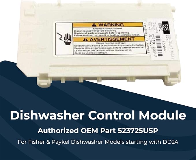 Control Module 523725USP for Fisher & Paykel Dishdrawer Dishwasher Models Starting with DD24 - OEM Dishwasher Control Module Replacement Part