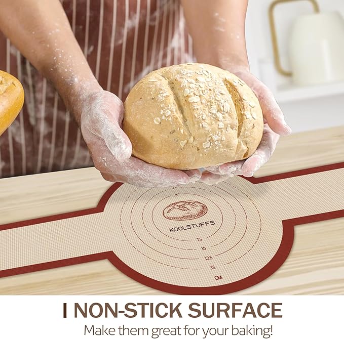 Silicone Bread Sling for Dutch Oven, 2 PCS Non-Stick & Easy Clean Reusable Silicone Baking Mat with Long Handles, Easy to Transfer Sourdough Bread