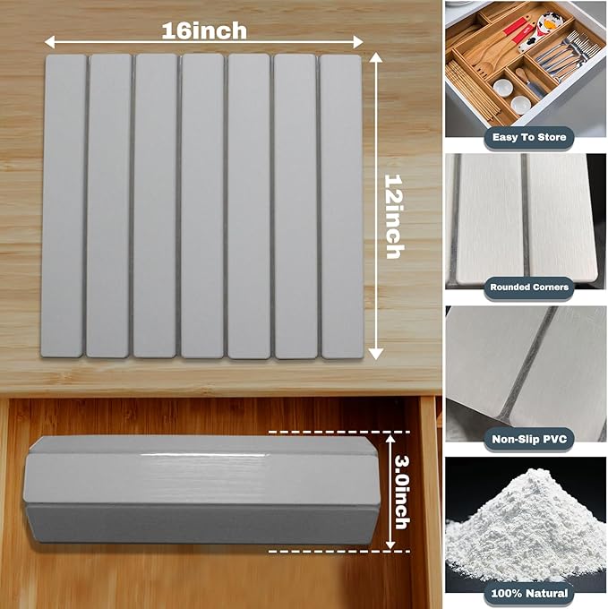 AIFLM Large Stone Dish Drying Mats for Kitchen Counter , Quick Dry Absorbent Collapsible Dish Drying Mat, 24”(L)x16”(W) Diatomaceous Earth Mats for Dishes Bottles Cups,Match Any Countertop