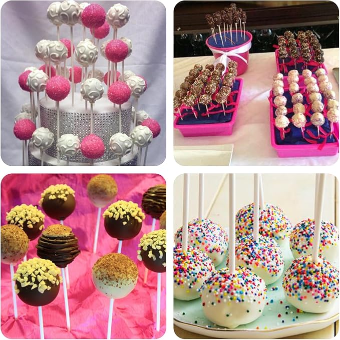 600PCS Cake Pop Sticks and Wrappers for Valentine's Day, Including 200pcs 6-inch Paper Lollipop Sticks, 200pcs Parcel Bags, 200pcs Gold Twist Ties for Lollipop, Candy, Chocolate, Marshmallows
