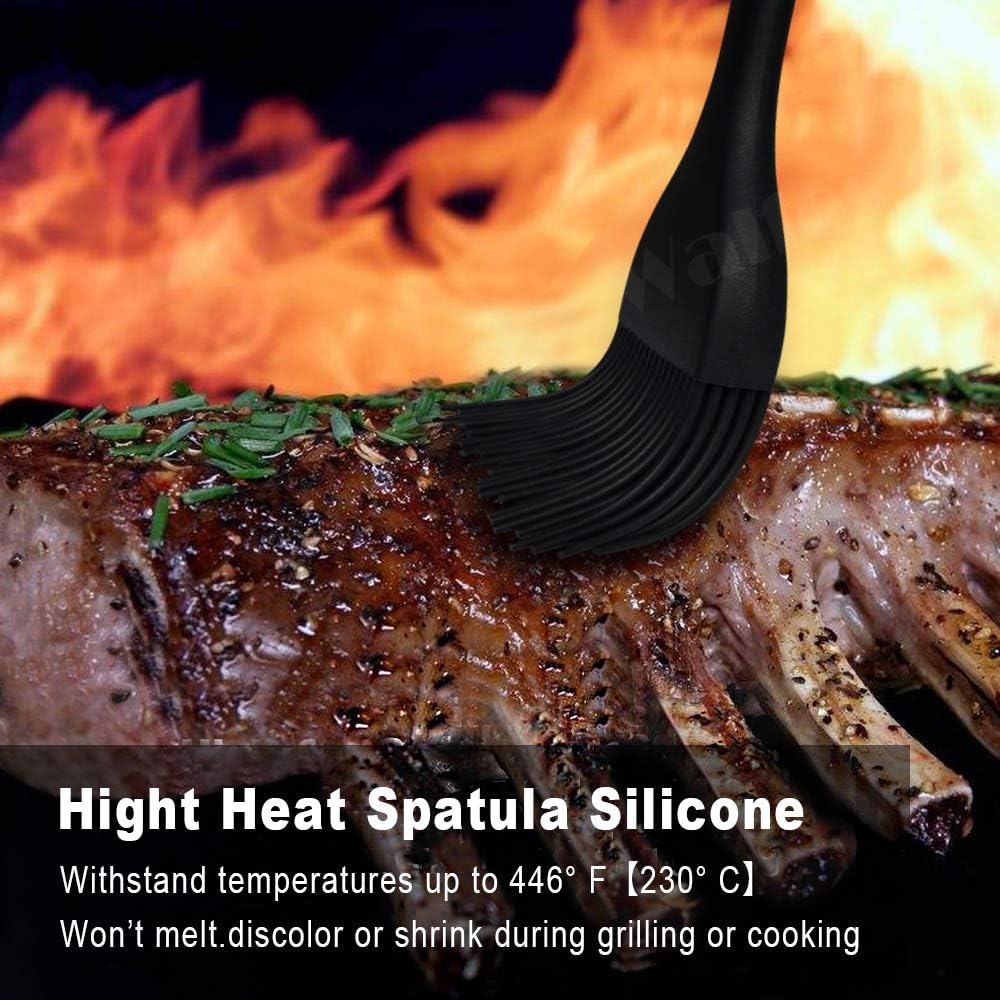 Walfos Silicone Basting Pastry Brush, Heat Resistant Pastry Brush, Perfect for Oil Butter BBQ Grill Baking Kitchen Cooking, Strong Steel Core and One-Pieces Design, BPA Free and Dishwasher safe (10")