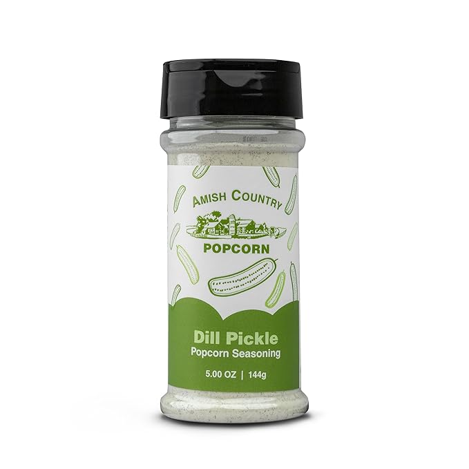 Amish Country Popcorn | 5 Pack Seasoning Bundle | Buffalo, Garlic Parmesan, Jalepeno Cheddar, Dill Pickle, BallPark Buttersalt | Old Fashioned, Non-GMO