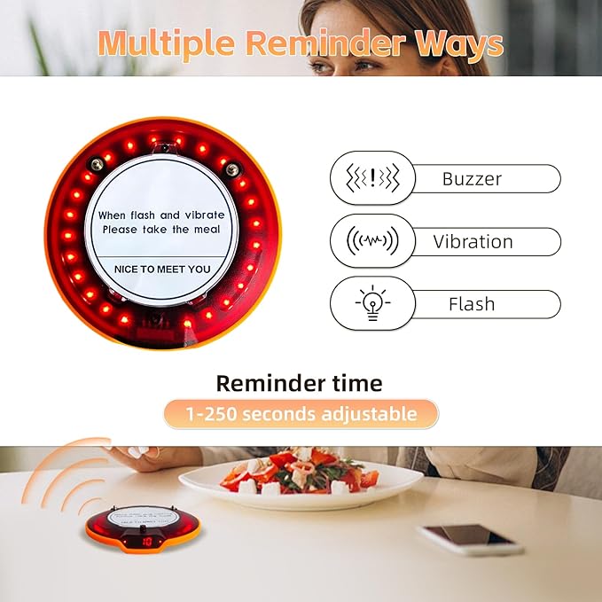 Restaurant Pager System, Buzzers for Restaurants 24 Coaster Pagers with Rubber Protection, Touch Keyboard Transmitter,2 Charging Base, Buzzer System for Food Truck Church Nursery Coffee Shop