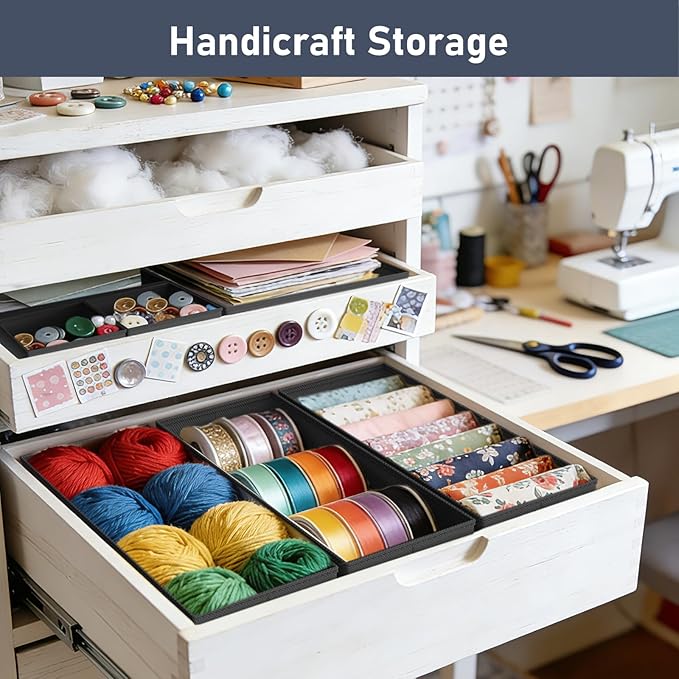 DIMJ Drawer Organizer Clothes- 26 Pack Baby Dresser Organizer for Nursery, Small Fabric Closet Drawer Organizer Bins for Underwears Socks, Foldable Storage Dividers Organization for Bedroom