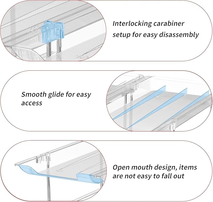 Attelite Can Organizer for Pantry, 6 Sets 3Tiers Can Storage Organizer Pantry, Soda Can Organizer for Fridge 72 Cans Rack Automatic Rolling Stackable Canned Food Organizer,Clear