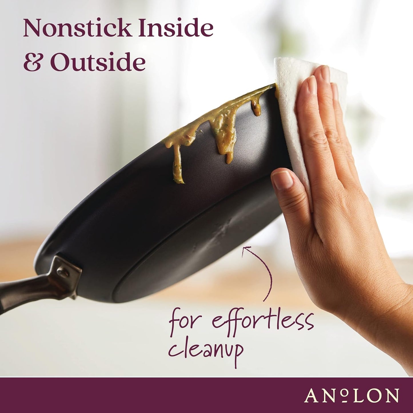 Anolon Advanced Home Hard Anodized Nonstick Wide Stockpot with Stainless Steel Steamer Insert and Glass Lid, 3 Piece Cookware Steamer Set, Moonstone