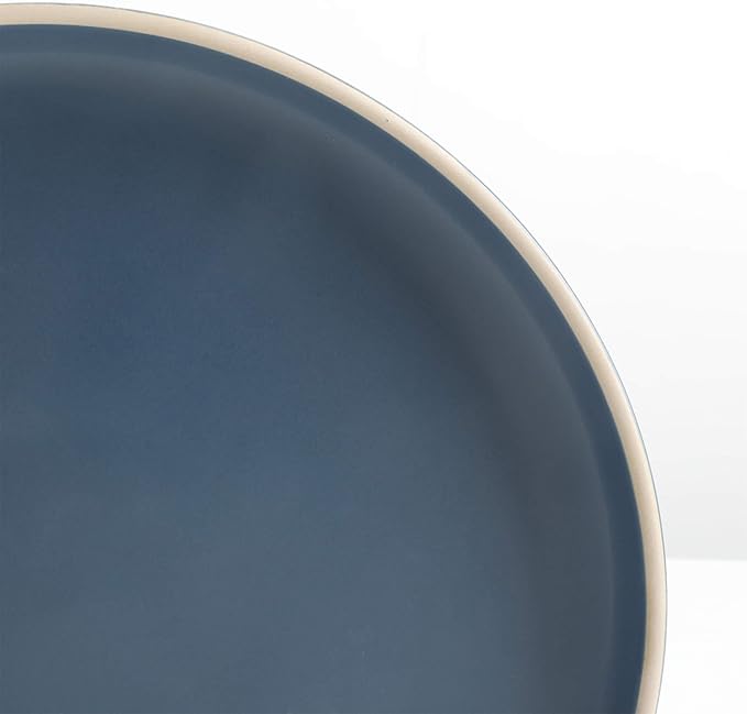 Gibson Home Zuma 16 Piece Round Kitchen Dinnerware Set, Dishes, Plates, Bowls, Mugs, Service for 4, Matte Stoneware, Cobalt Blue (127342.16R)