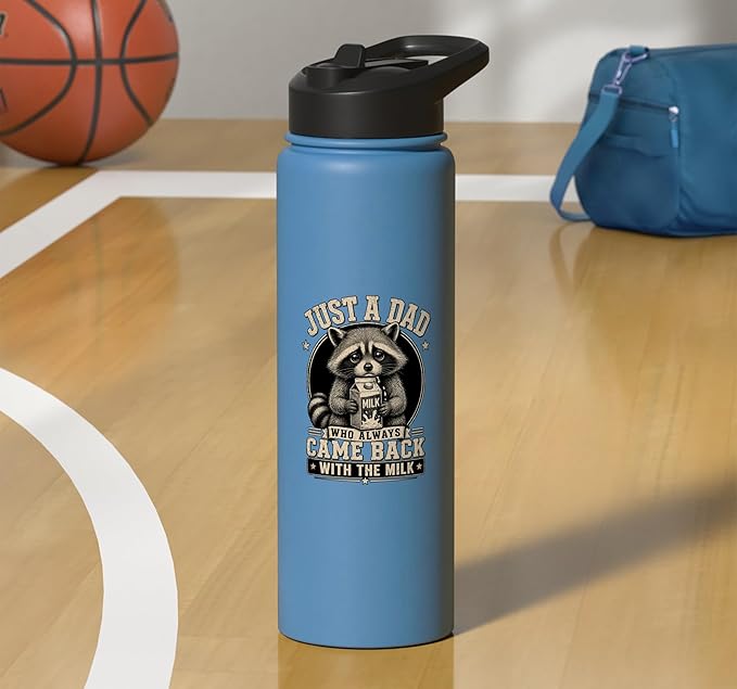 Just A Dad Who Always Came Back With The Milk Fathers Day Stainless Steel Insulated Water Bottle