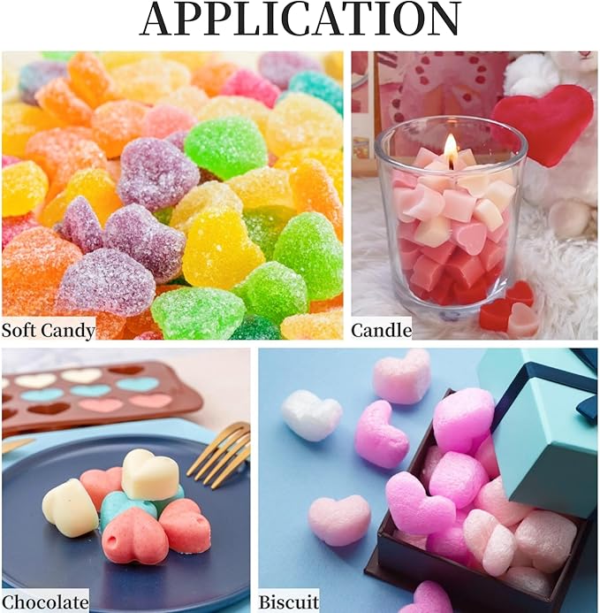 2 Pack Heart Silicone Molds Non-Stick Food Grade Silicone Molds Baking Mold Reusable Candy Mold,Used for Jelly, Homemade Treats, Candy, Chocolate,candle,lacquer seal Making Supplies