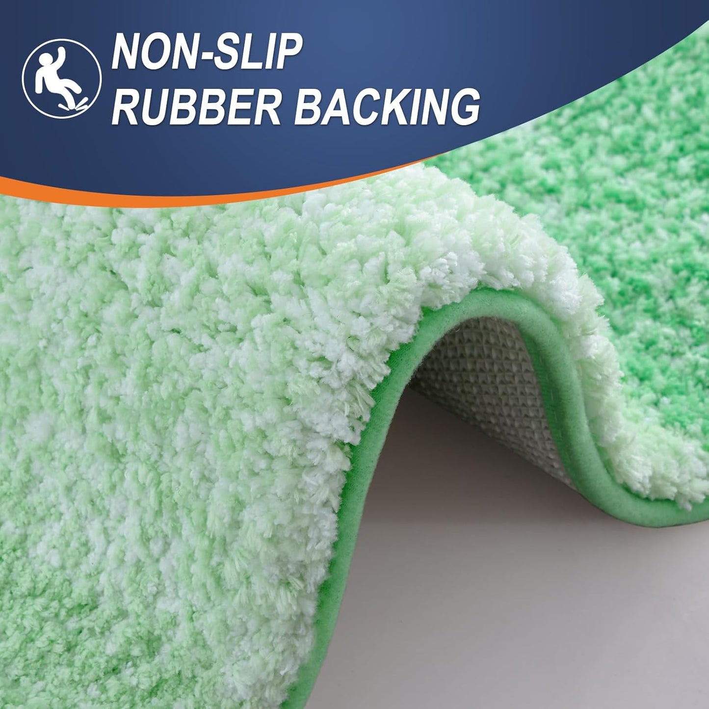OLANLY Bathroom Rugs Mat 24x16, Extra Soft Absorbent Microfiber Bath Rugs, Rubber Backing, Quick Dry, Machine Washable Bath Mats for Bathroom Floor, Tub and Shower, Home Decor Accessories, Green