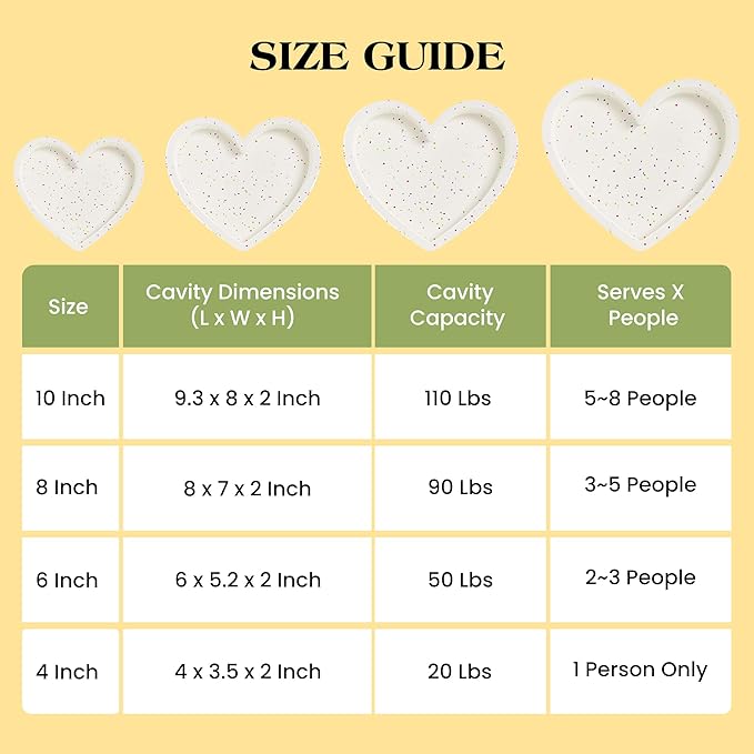 Silicone Heart Shaped Cake Pans 10 Inch Large Heart Cake Pan Nonstick Silicone Heart Molds for Baking (2 Pcs Set, Cream)
