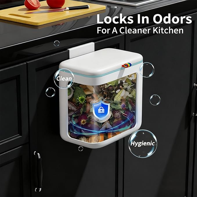 Compact Wall Mounted Humus Bucket with Fasteners Gluey Mattresses 2 Opening Fashion for Bathroom Bedroom Store Locking Mechanism Lid Kitchen Humus Bucket