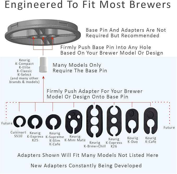 Elevate Anti-Splash Cup Riser Accessory for most Keurig K-cup, Cuisinart Single Serve, and other Coffee Makers, Adjustable for Cup Size and Drip Tray Type (Black with Red Base)