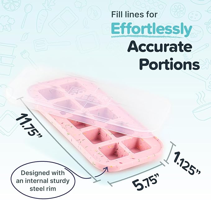 Souper Cubes 2 Tbsp. Silicone Freezer Molds - Perfect for Storing Garlic, Herbs, Ginger, Pesto, Tomato Paste, Lemon Juice, Purees and More - Cotton Candy – 1-Pack