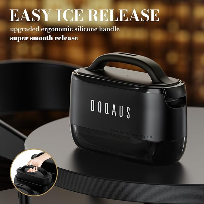 DOQAUS Clear Ice Ball Maker, 2.5 Inch Clear Ice Cube Maker, 2-in-1 Mold Creates 7 Spheres & Cubes for Whiskey, Slow Melting Round Ice Cube Mold for Cocktails & Home Bar Gifts