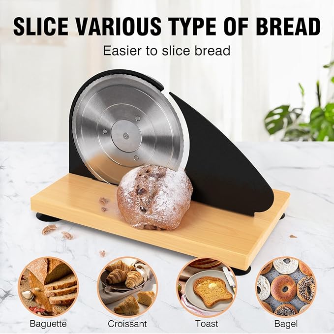 vanerepok Manual Bread Slicer for Homemade Sourdough Bread Versatile Hand Crank Bread Slicer for Sourdough Crusty Bread Etc Stainless Steel Slicers Adjustable Width for Homemade & Commercial Use
