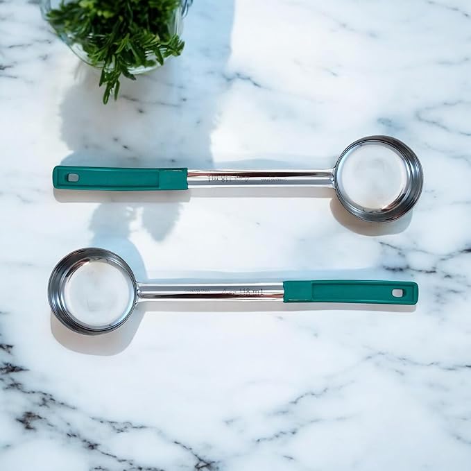 4 Ounce Solid Stainless Steel Portion Control Ladle Spoon for Measuring and Serving; Commercial Grade Serving Scoops [Pack of 2]