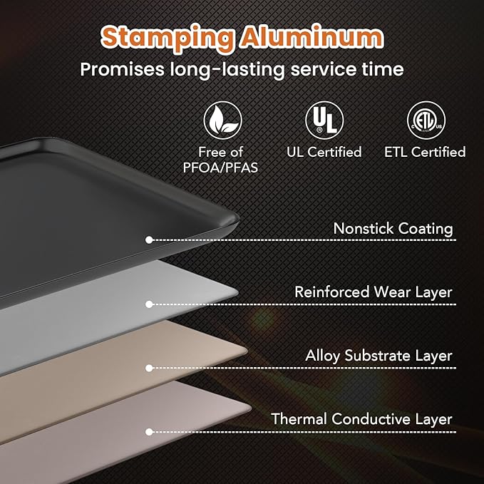 27” Electric Griddle, Extra Large Nonstick Teppanyaki Grill with Adjustable Temperature, Drip Tray & Insulated Handles, Easy-to-clean Pancake Griddle, BBQ Grill for Indoor Outdoor & Party